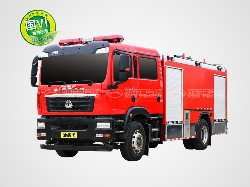 泡沫消防車(chē)-新東日牌 國(guó)六 汕德卡單橋泡沫消防車(chē)